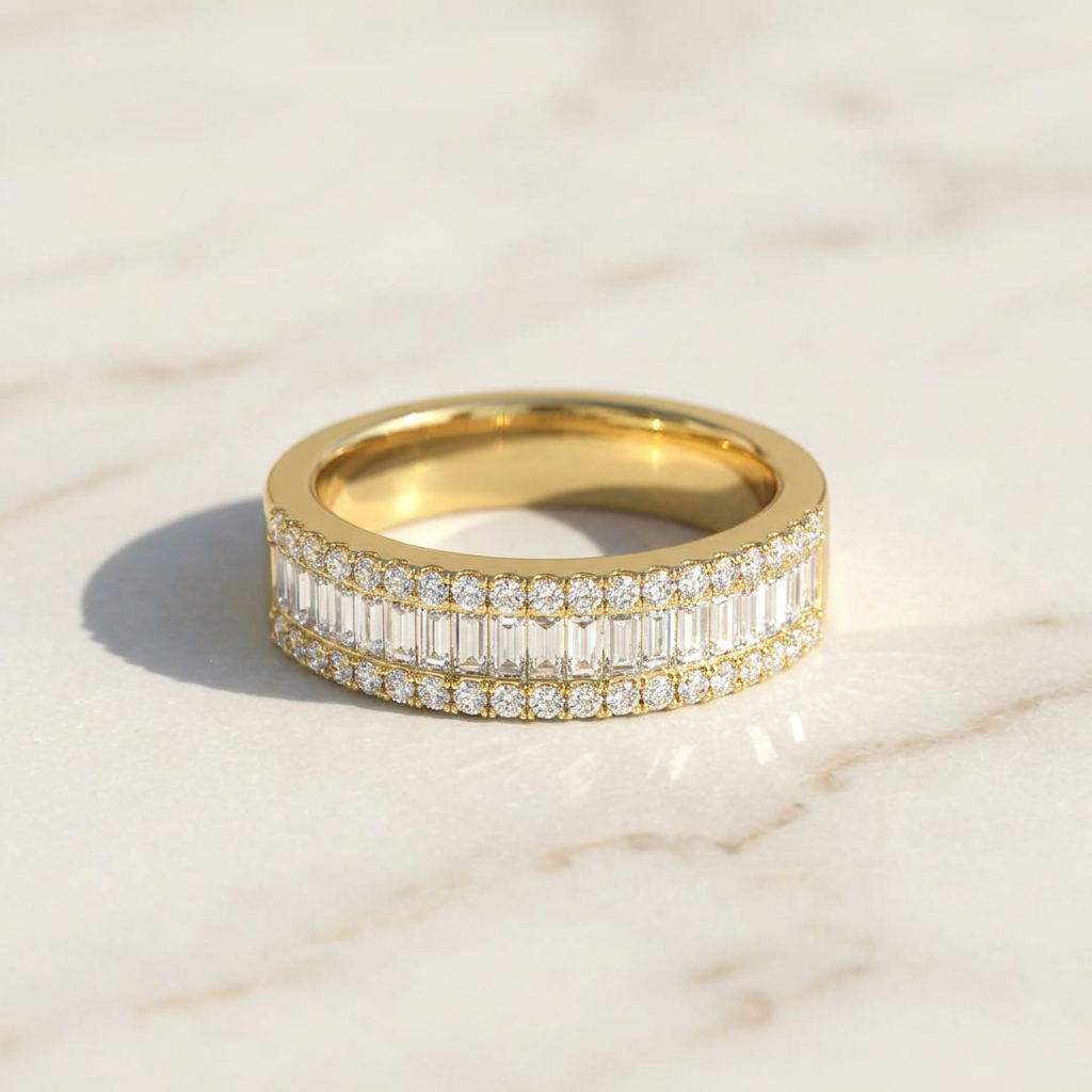 Yellow Gold Baguette Band