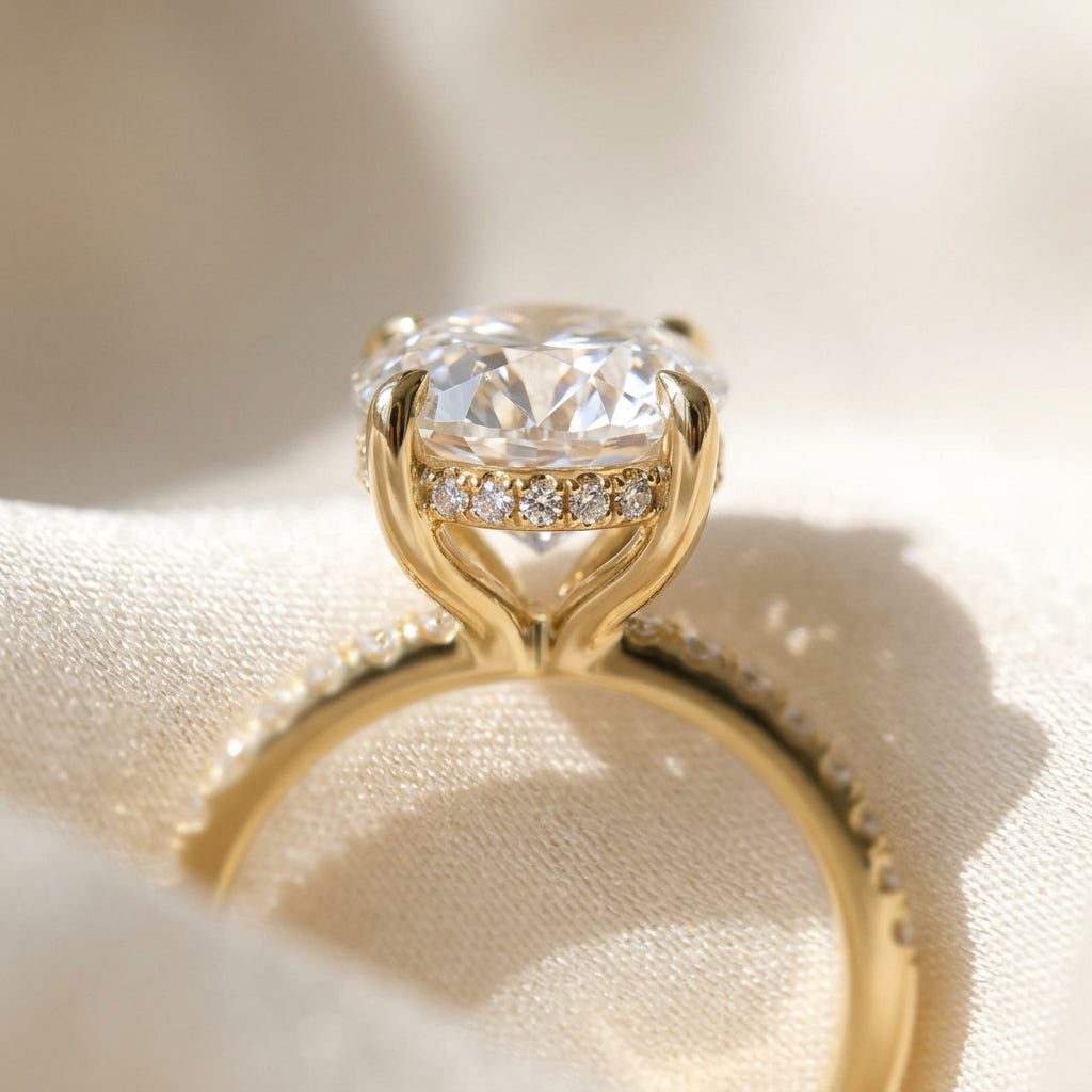 Round Hidden Halo Ring