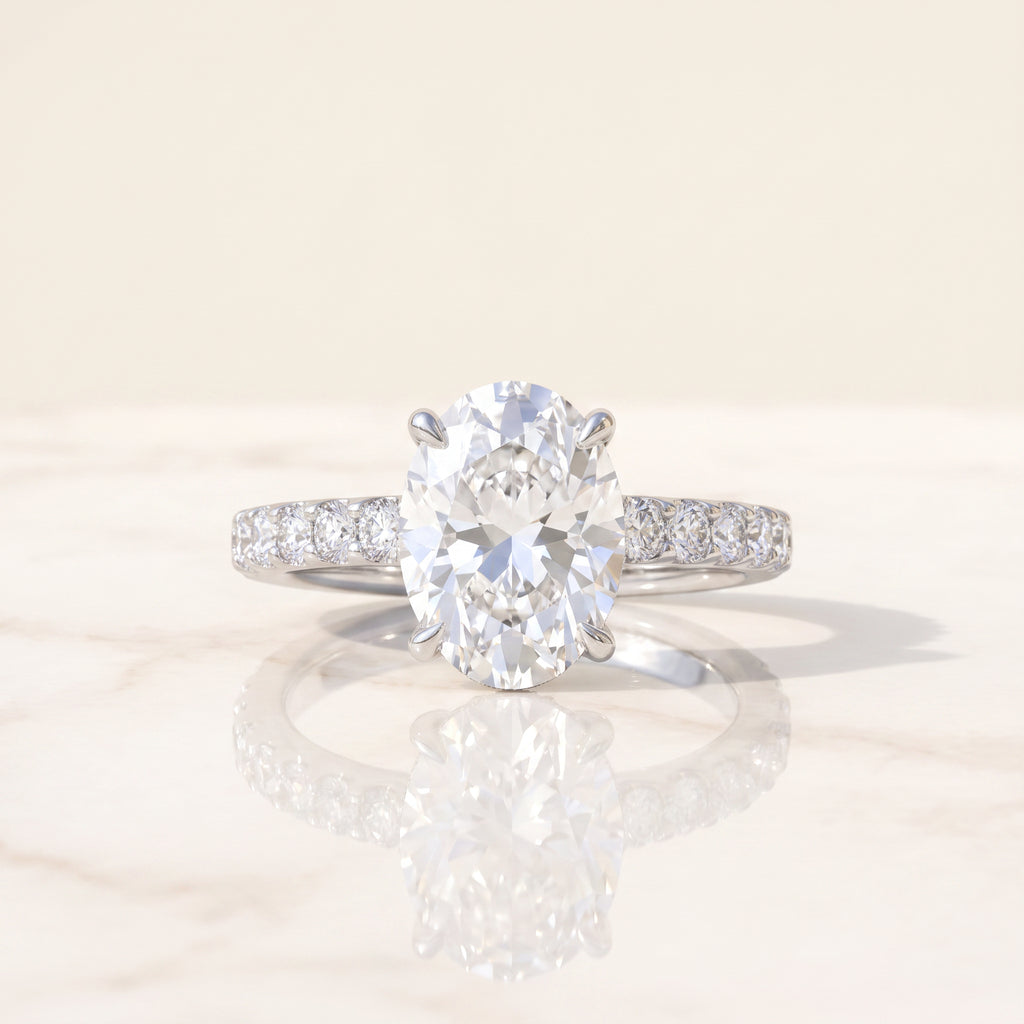 Oval Hidden Halo Ring