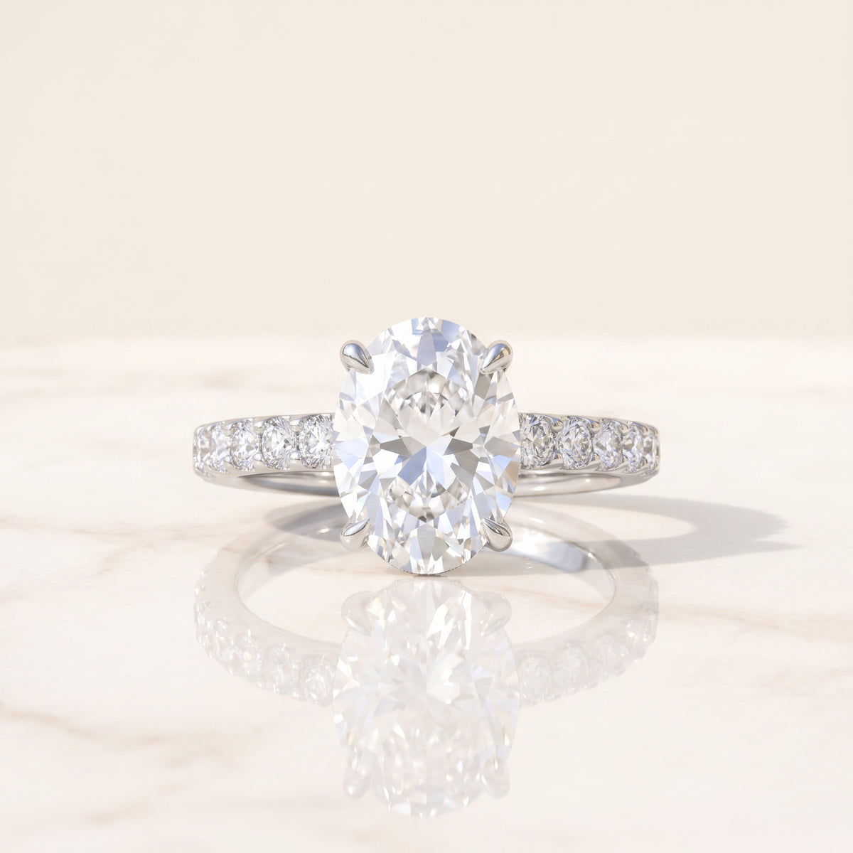 Oval Hidden Halo Ring