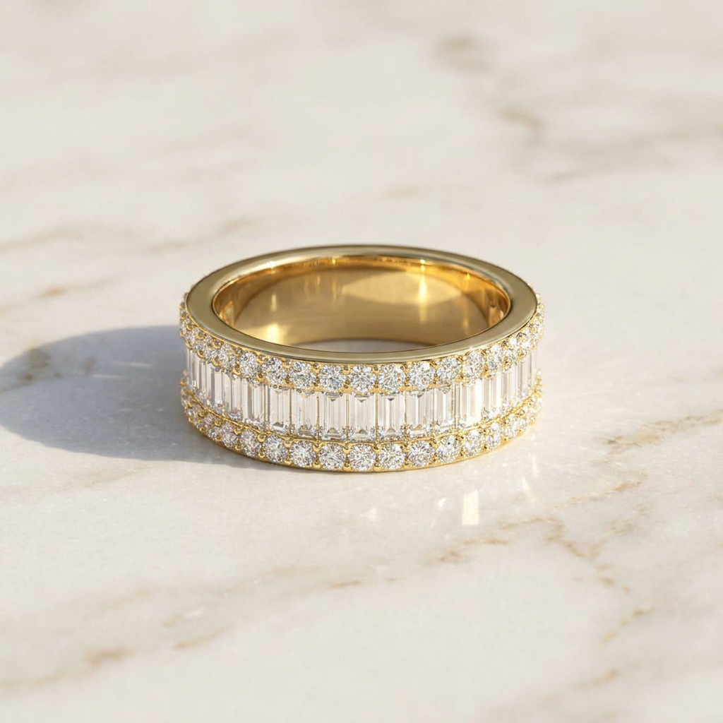 Yellow Gold Baguette Band