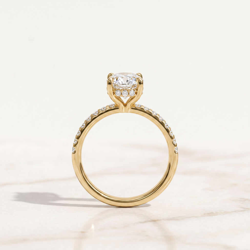 Oval Hidden Halo Ring
