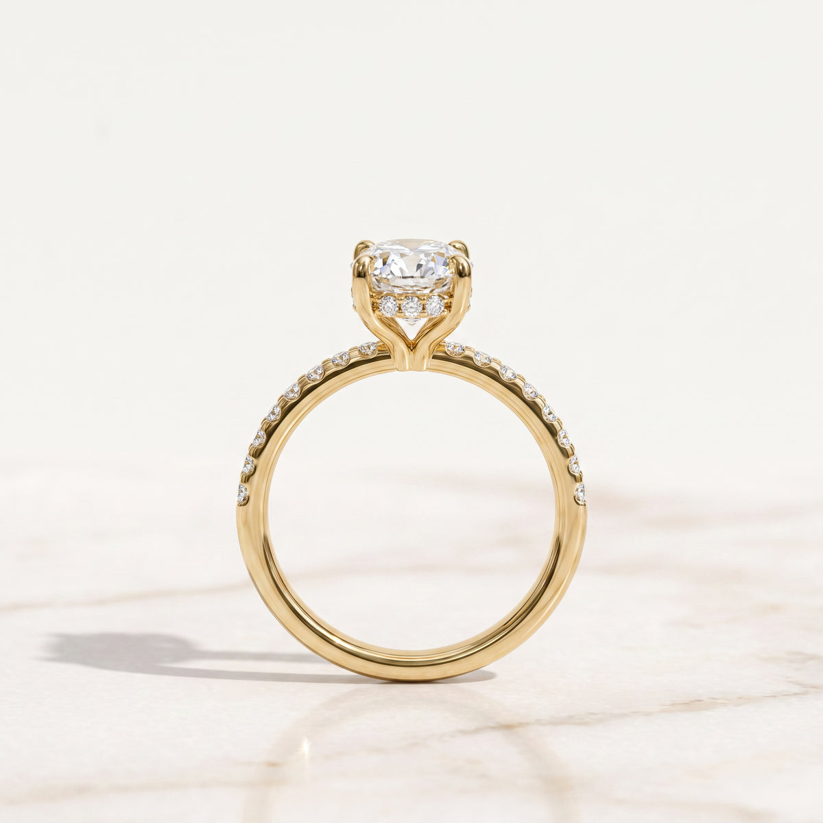 Oval Hidden Halo Ring