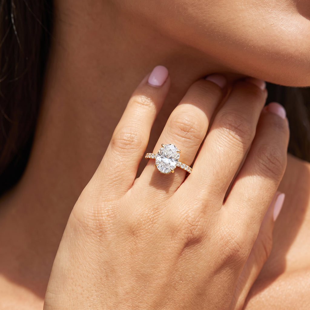 Oval Hidden Halo Ring