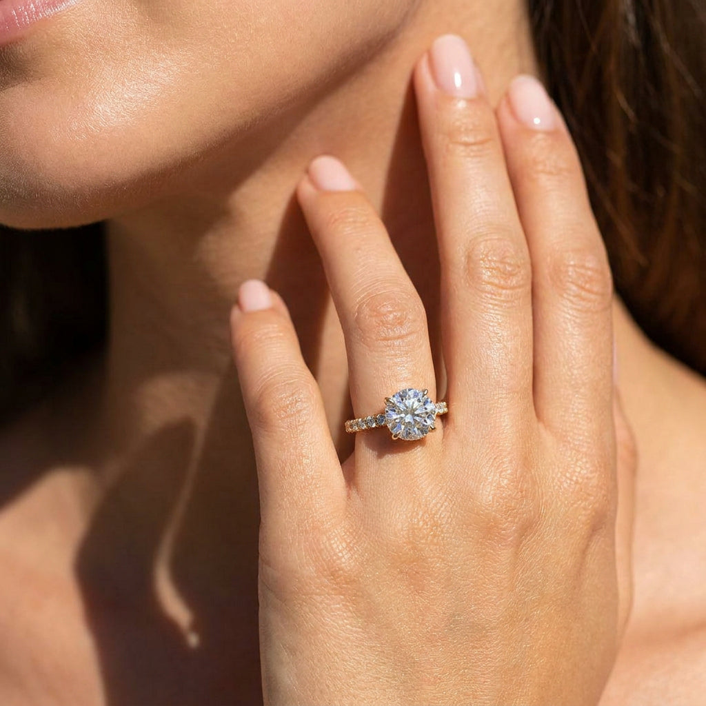 Round Hidden Halo Ring