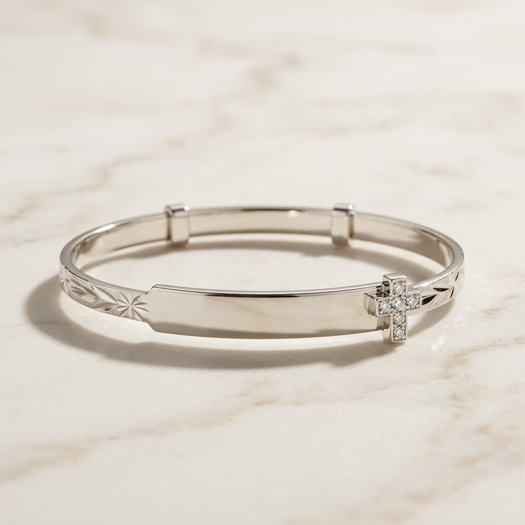 Baby ID Bangle with Cross Charm