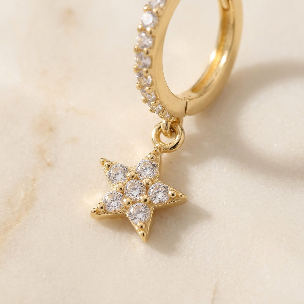 CZ Star Drop Earring