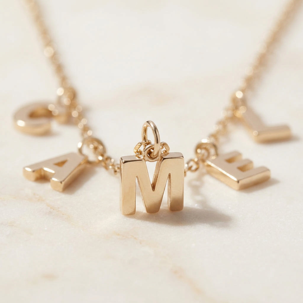 Custom Initial Charm Necklace