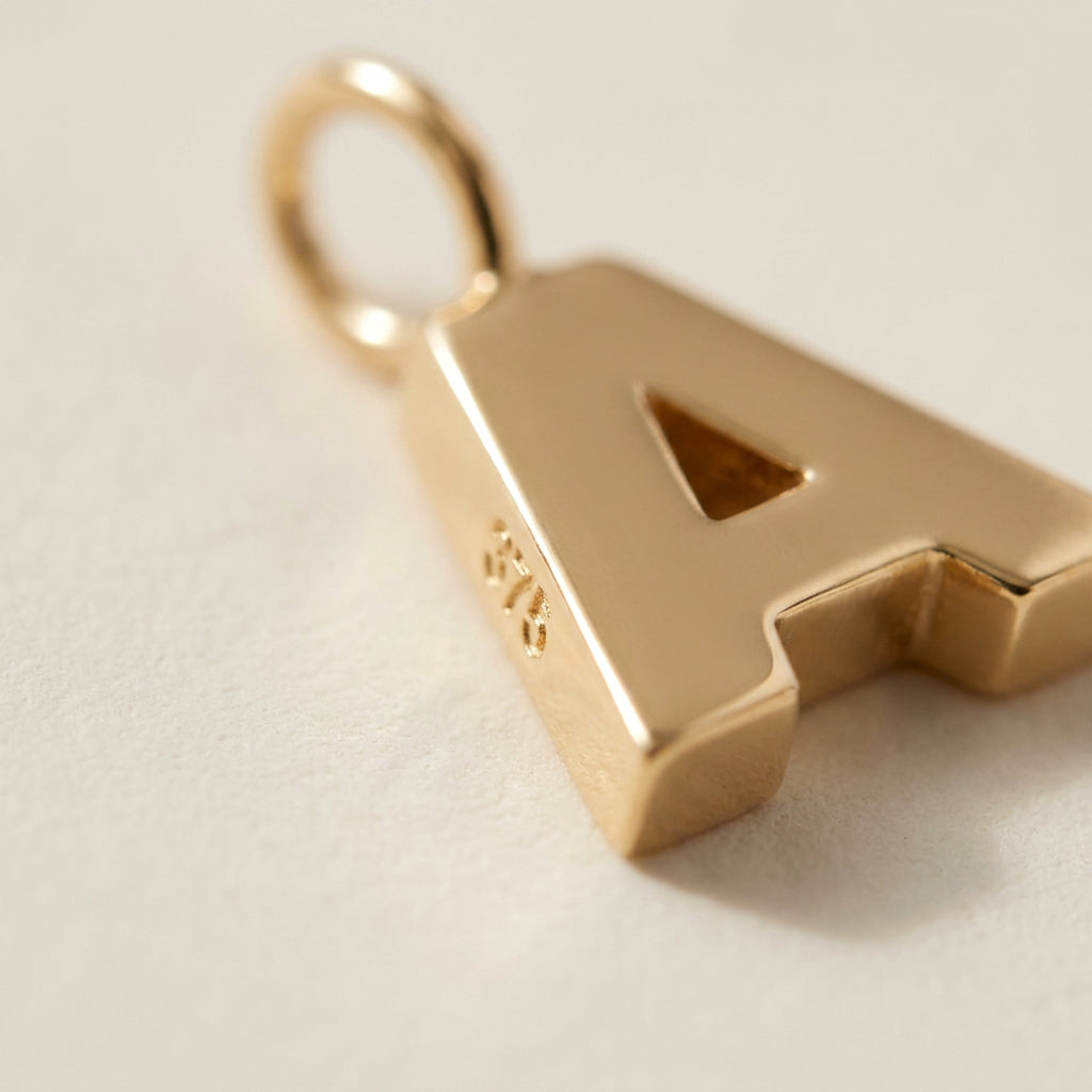 Gold Initial Charm Pendant