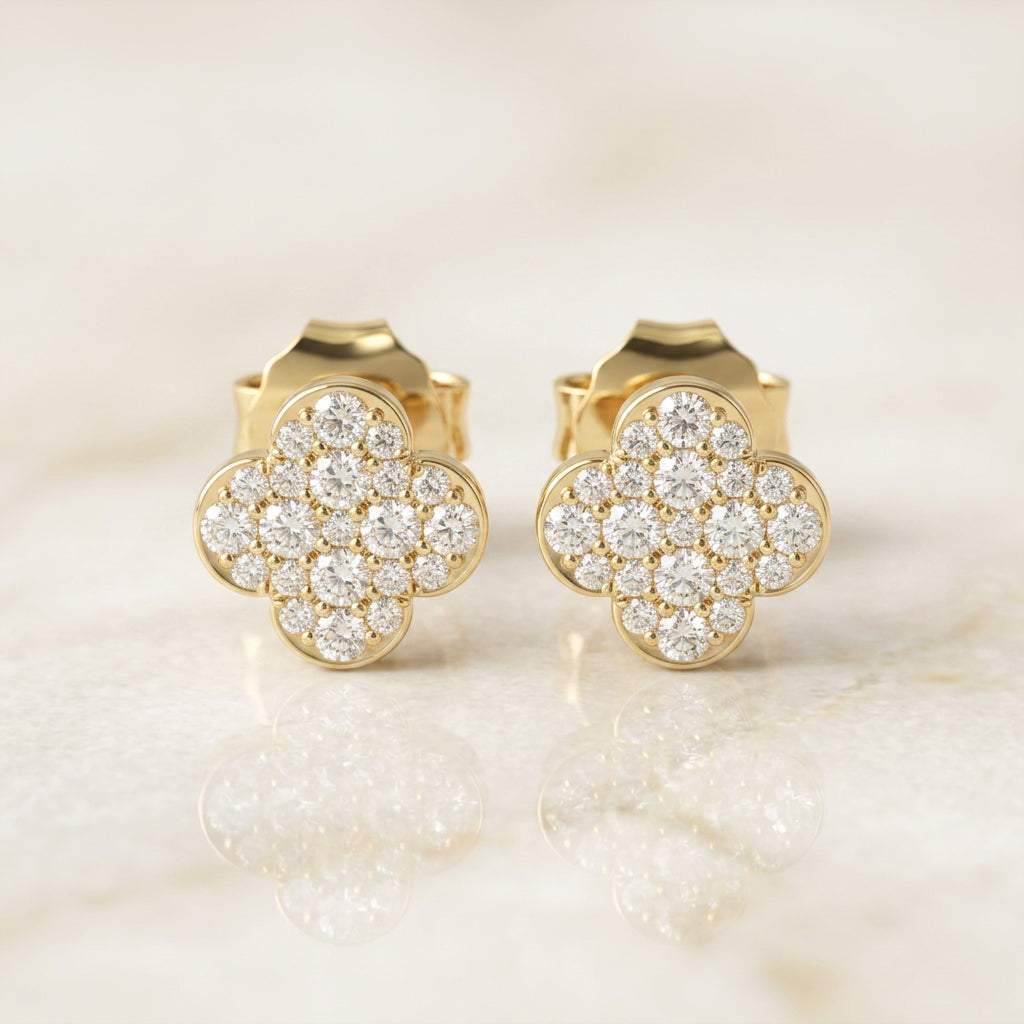 Small Blossom Style Stud Earrings