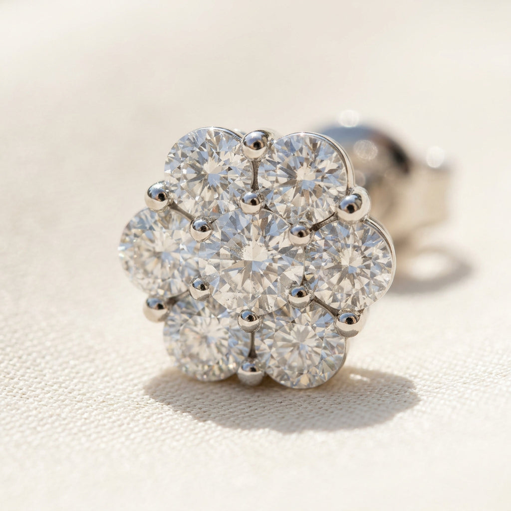 Lab Grown Daisy Stud Earrings