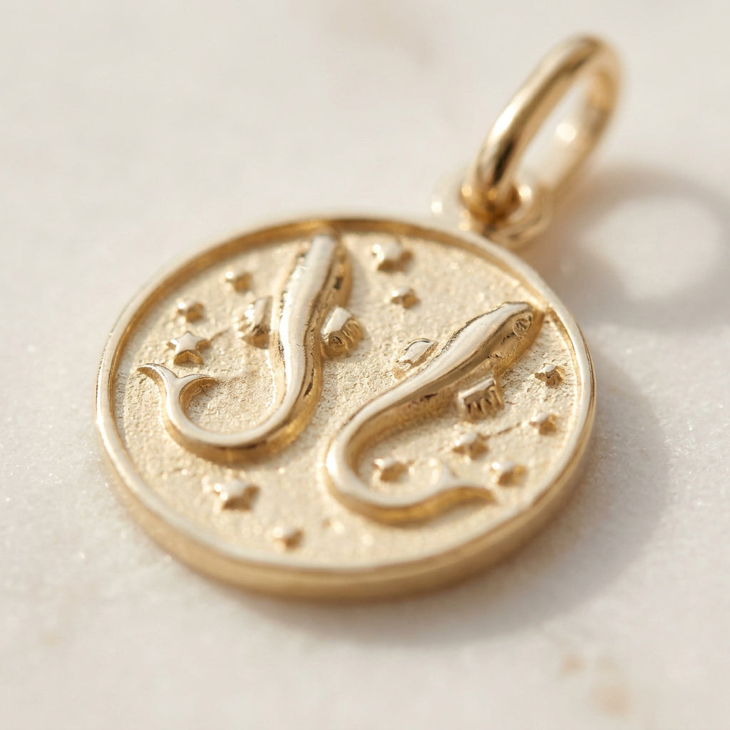 Zodiac Star Sign Gold Coin Pendant Necklace | 9ct Yellow Gold