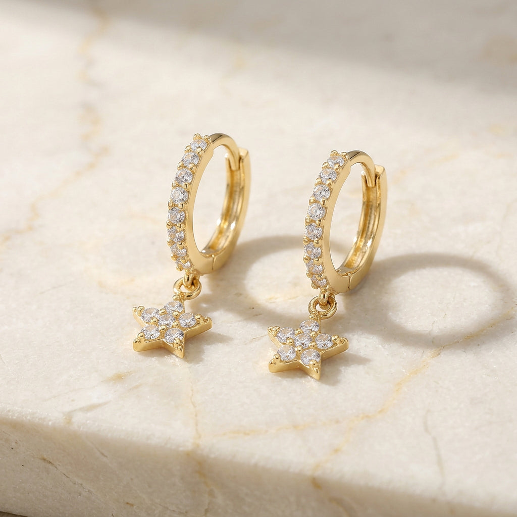 CZ Star Drop Earring