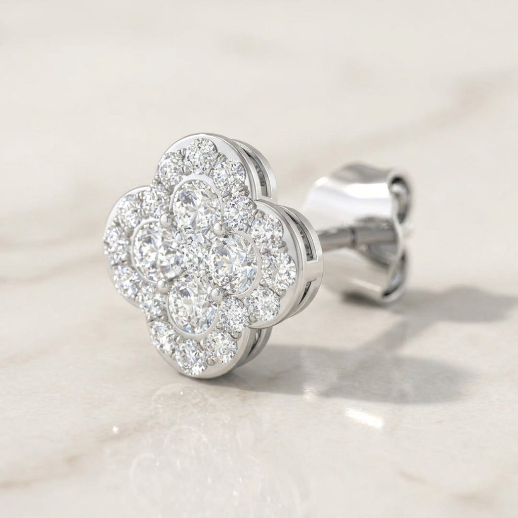 Large Blossom Style Stud Earrings
