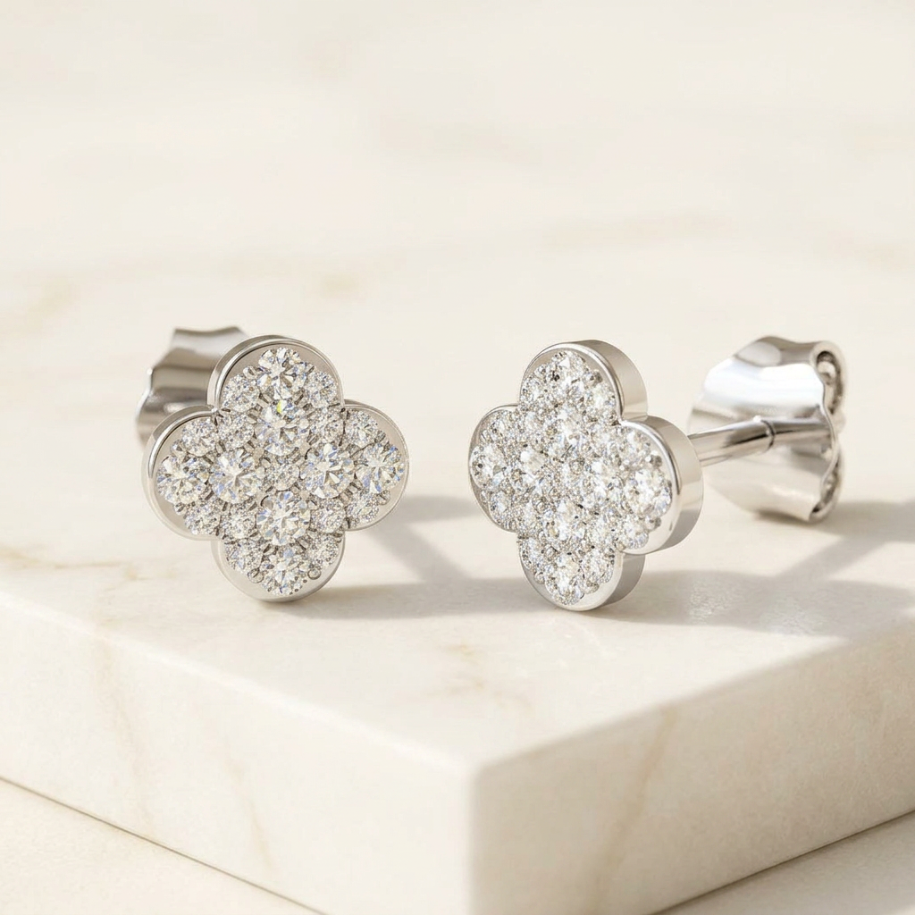 Small Blossom Style Stud Earrings