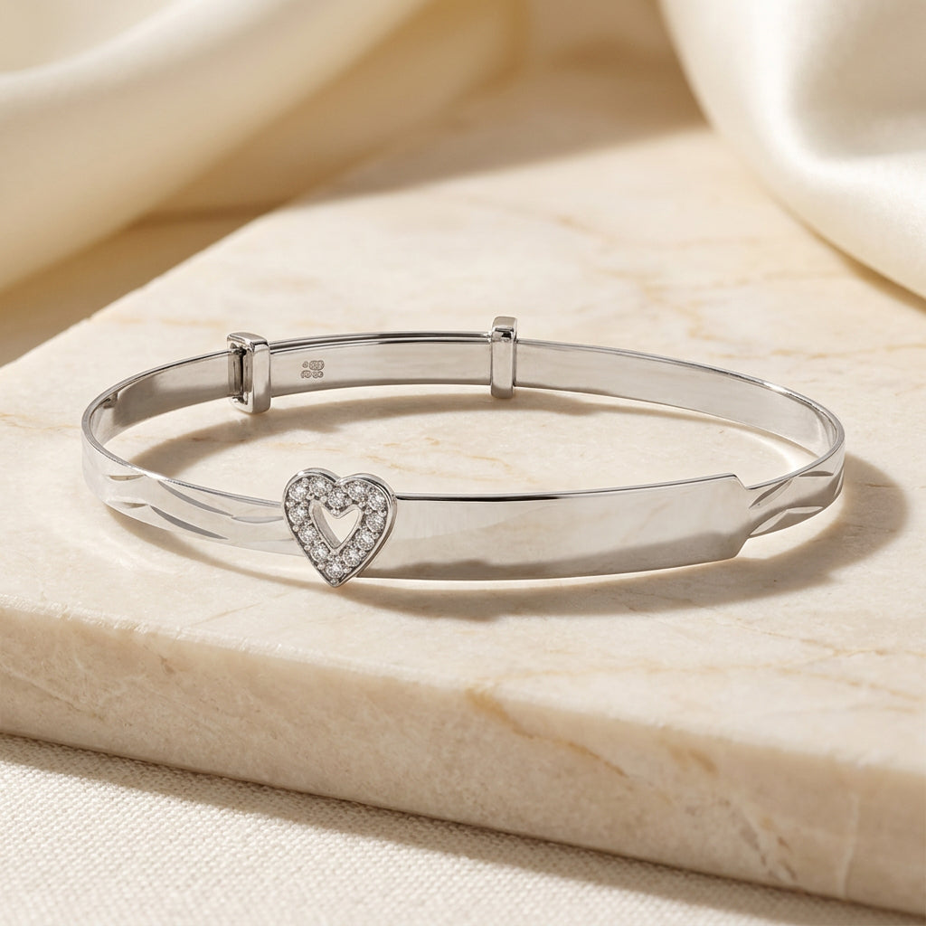 Baby ID Bangle with Heart Charm