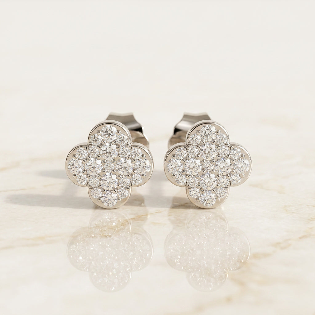 Small Blossom Style Stud Earrings