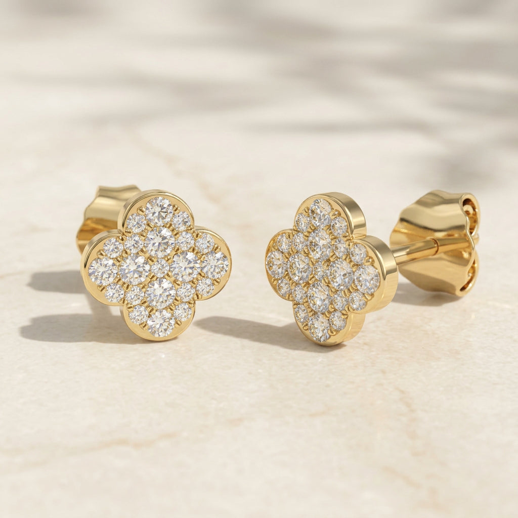 Small Blossom Style Stud Earrings