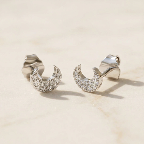 Half Moon Stud Earrings
