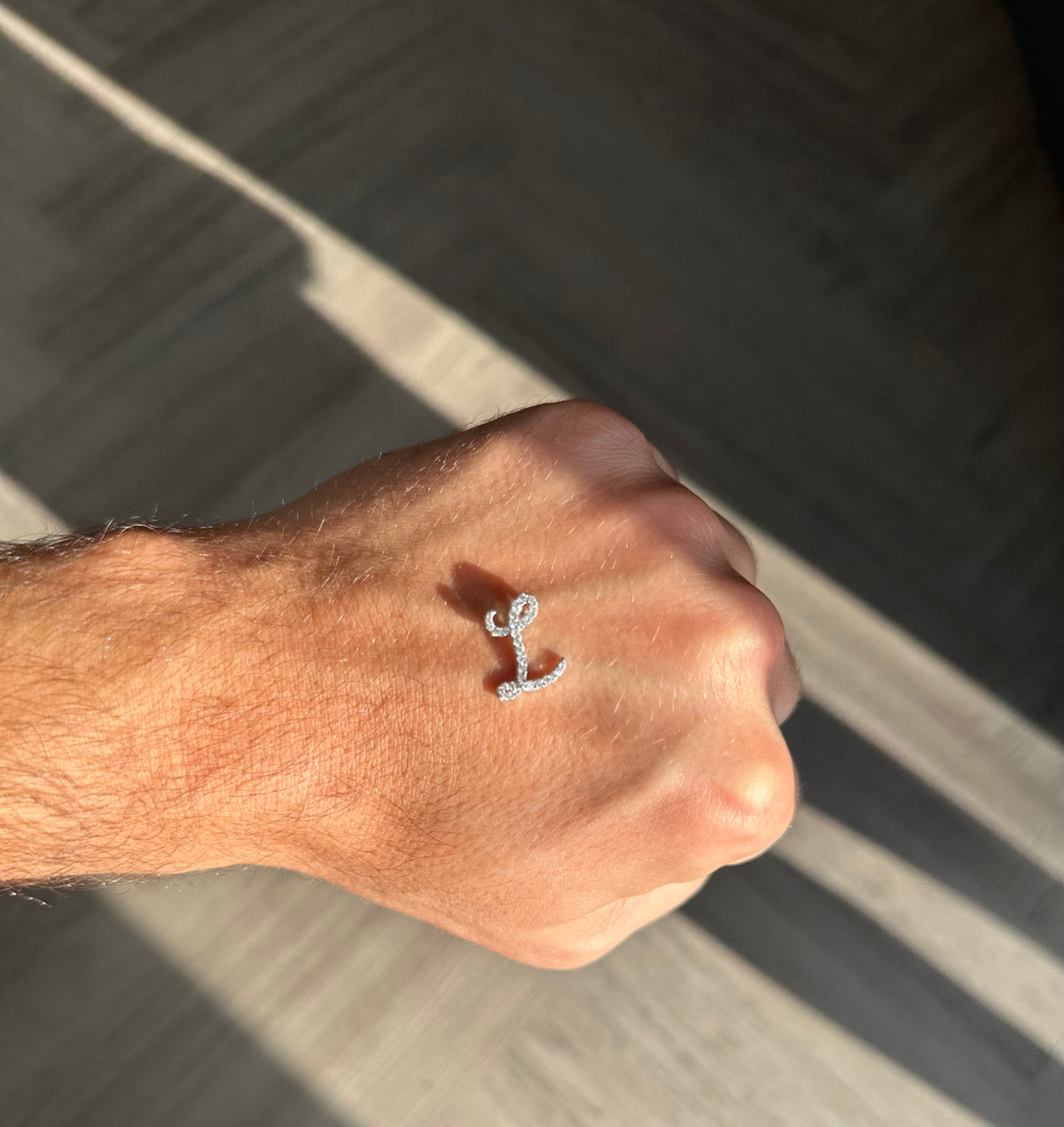 White Gold Diamond Initial Pendant