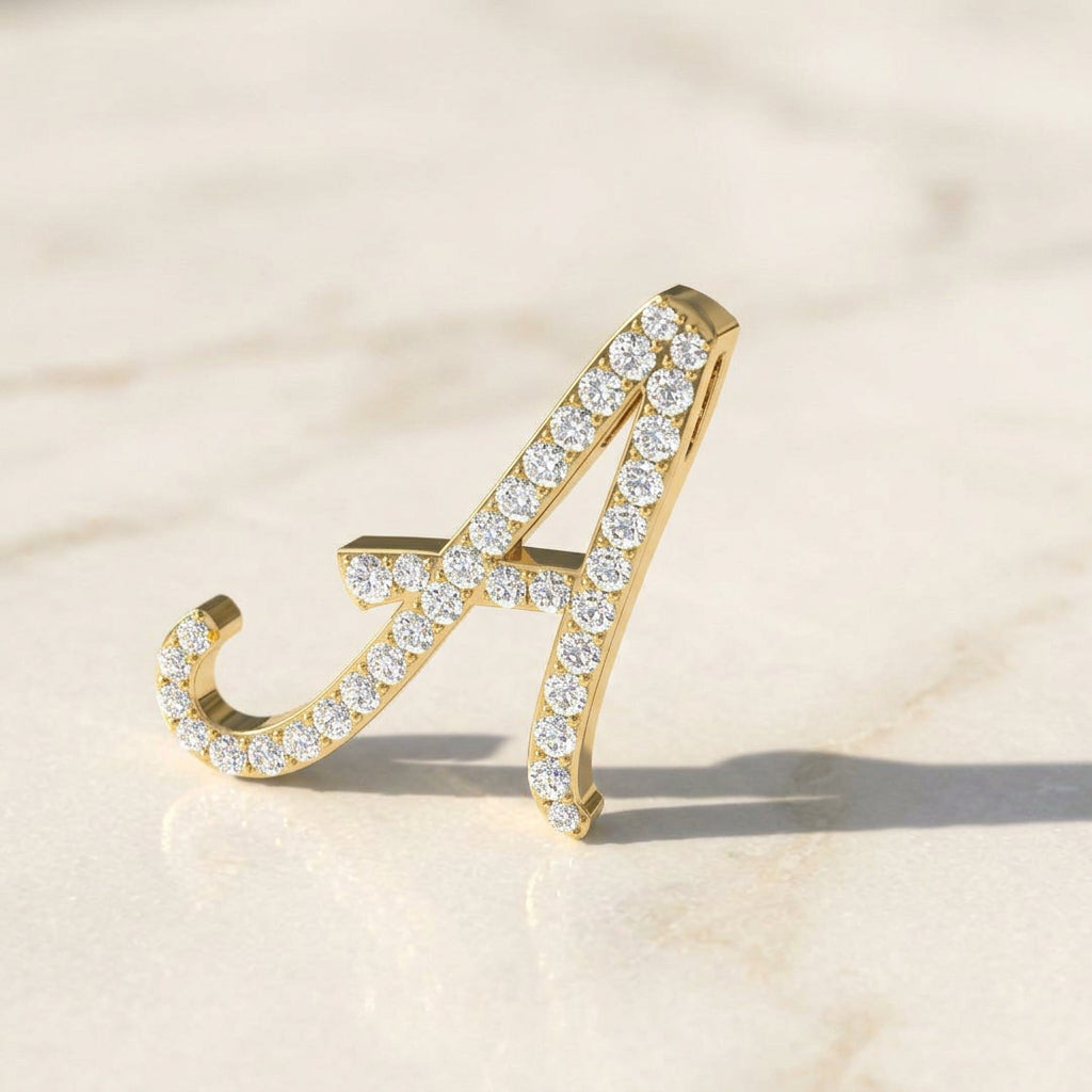 Yellow Gold Diamond Initial Pendant