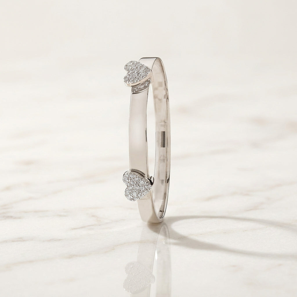 Baby Bangle Double Heart