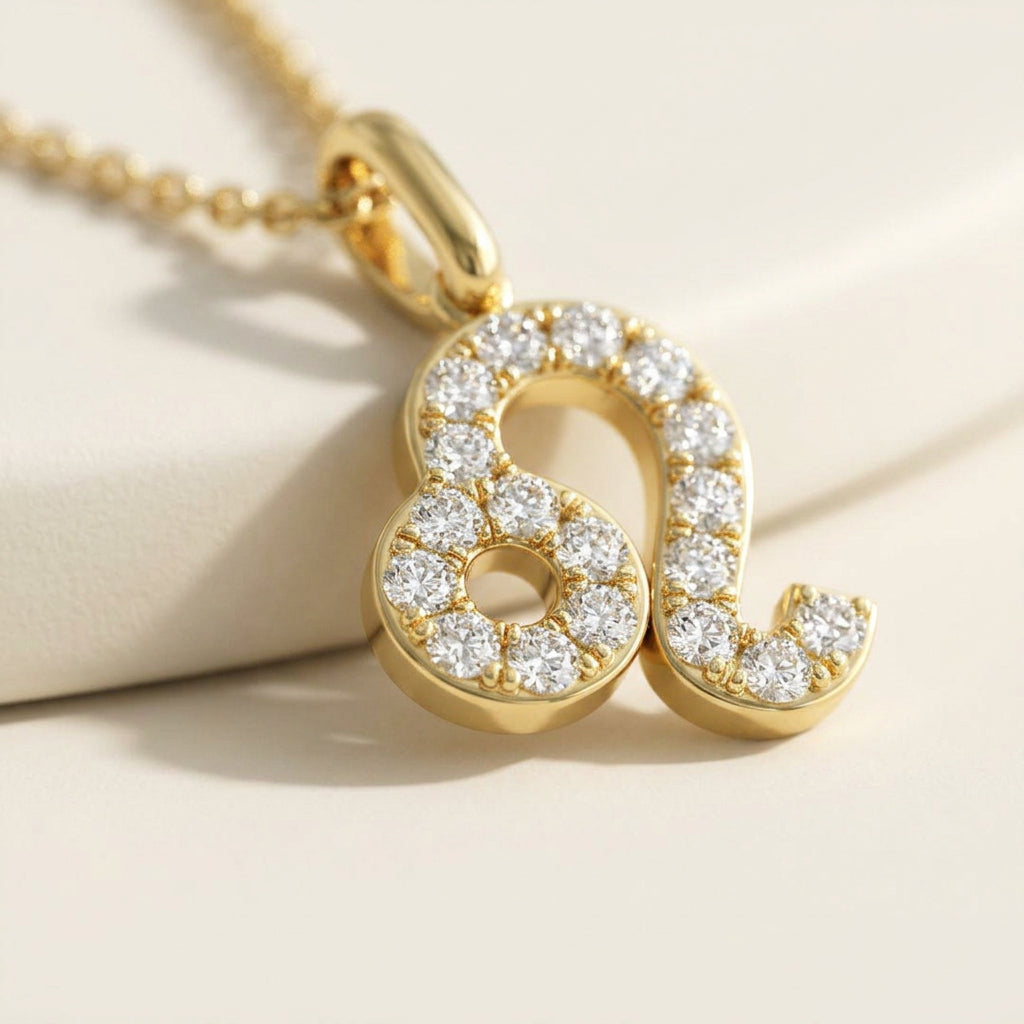 Zodiac Star Sign Lab Diamond Pendant Necklace | 9ct Yellow Gold