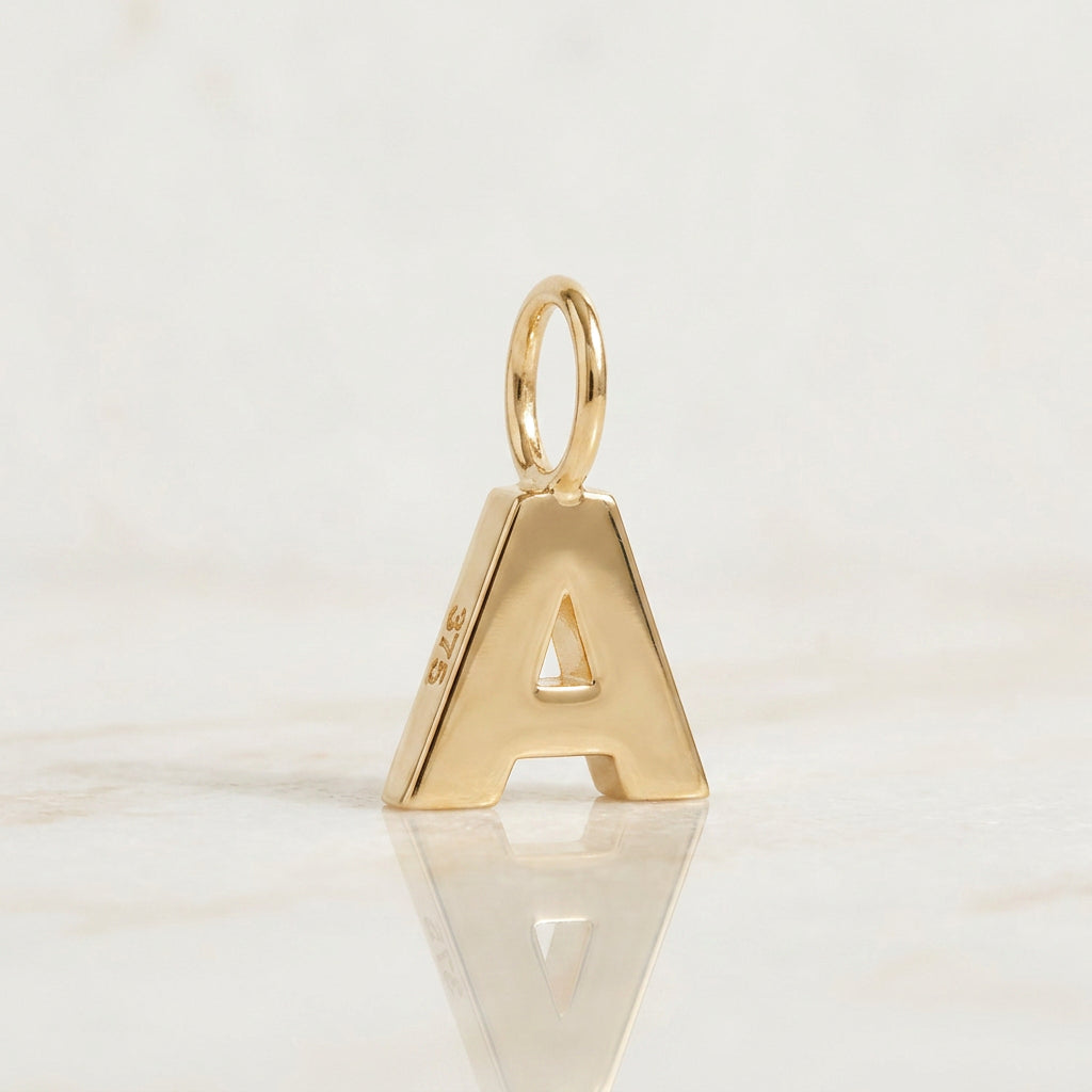 Gold Initial Charm Pendant