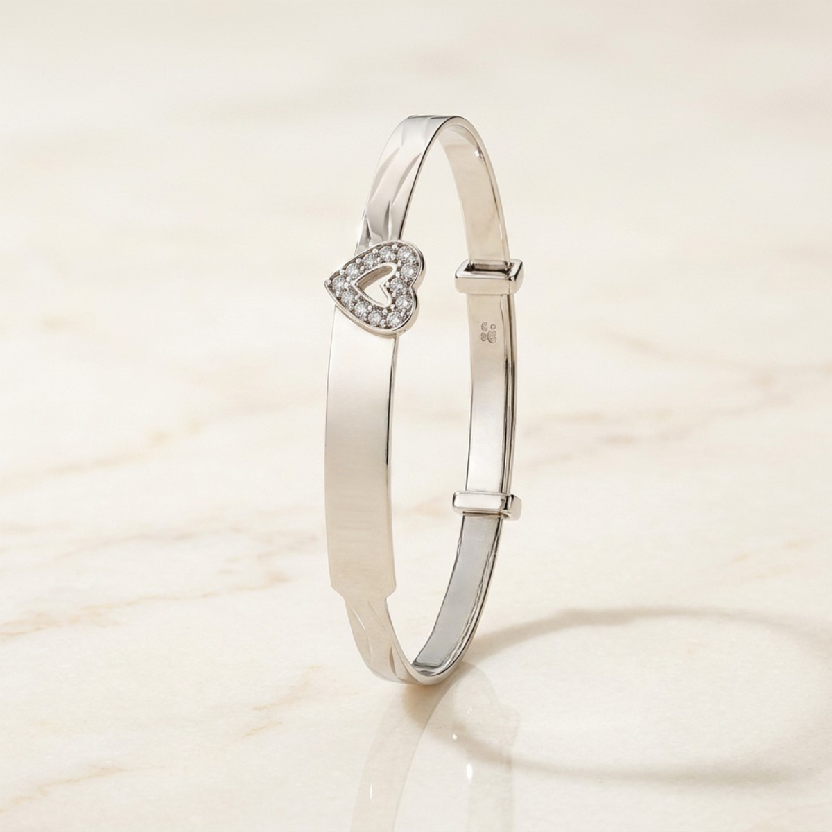 Baby ID Bangle with Heart Charm