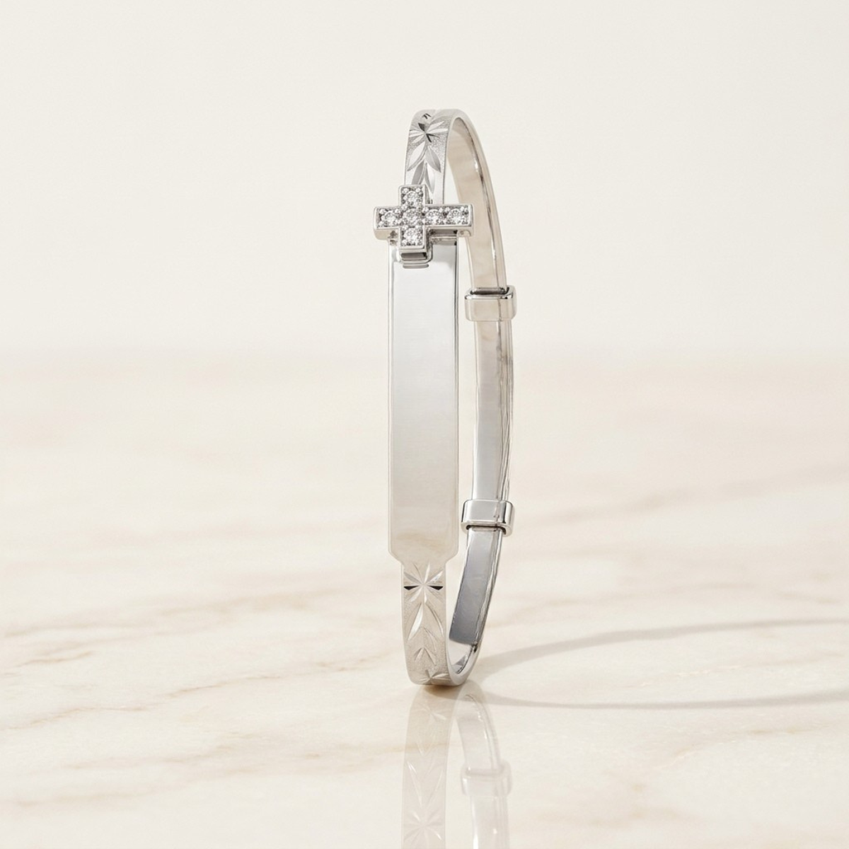 Baby ID Bangle with Cross Charm