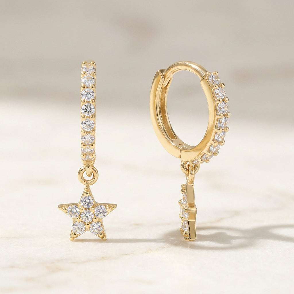 CZ Star Drop Earring