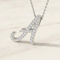 White Gold Diamond Initial Pendant