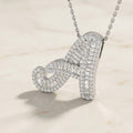 White Gold Baguette Diamond Initial Pendant