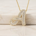 Yellow Gold Baguette Diamond Initial Pendant
