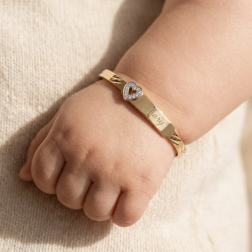 Baby ID Bangle with Heart Charm