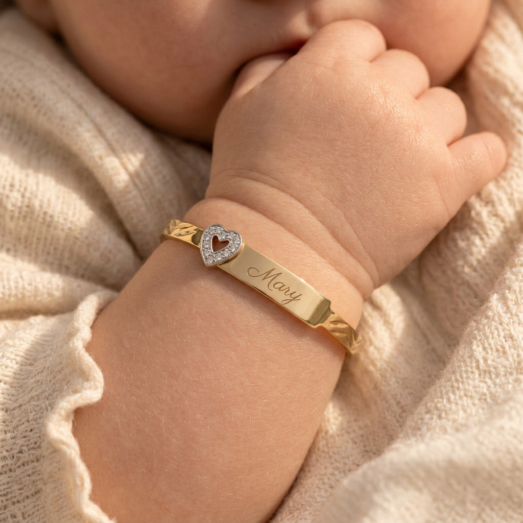 Baby ID Bangle with Heart Charm