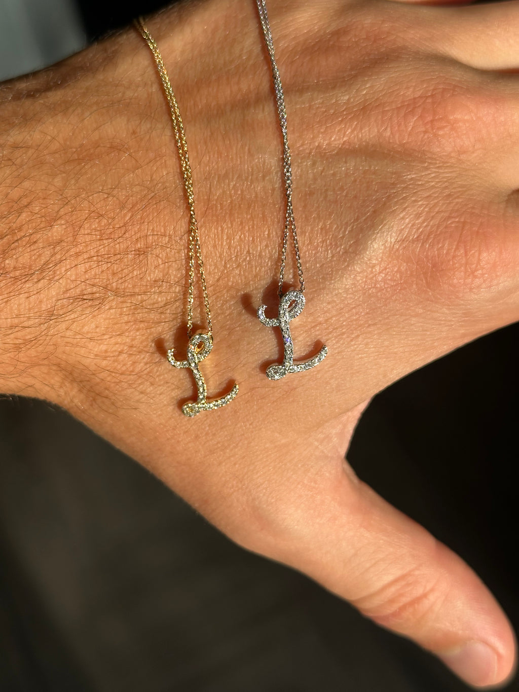 Yellow Gold Diamond Initial Pendant