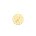 9k Yellow Gold Engraved Initial A Pendant Necklace