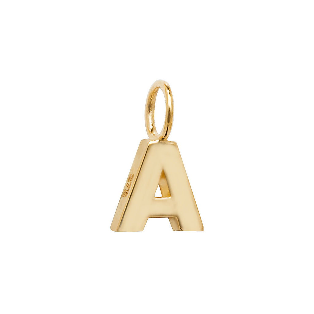 Gold Initial Charm Pendant