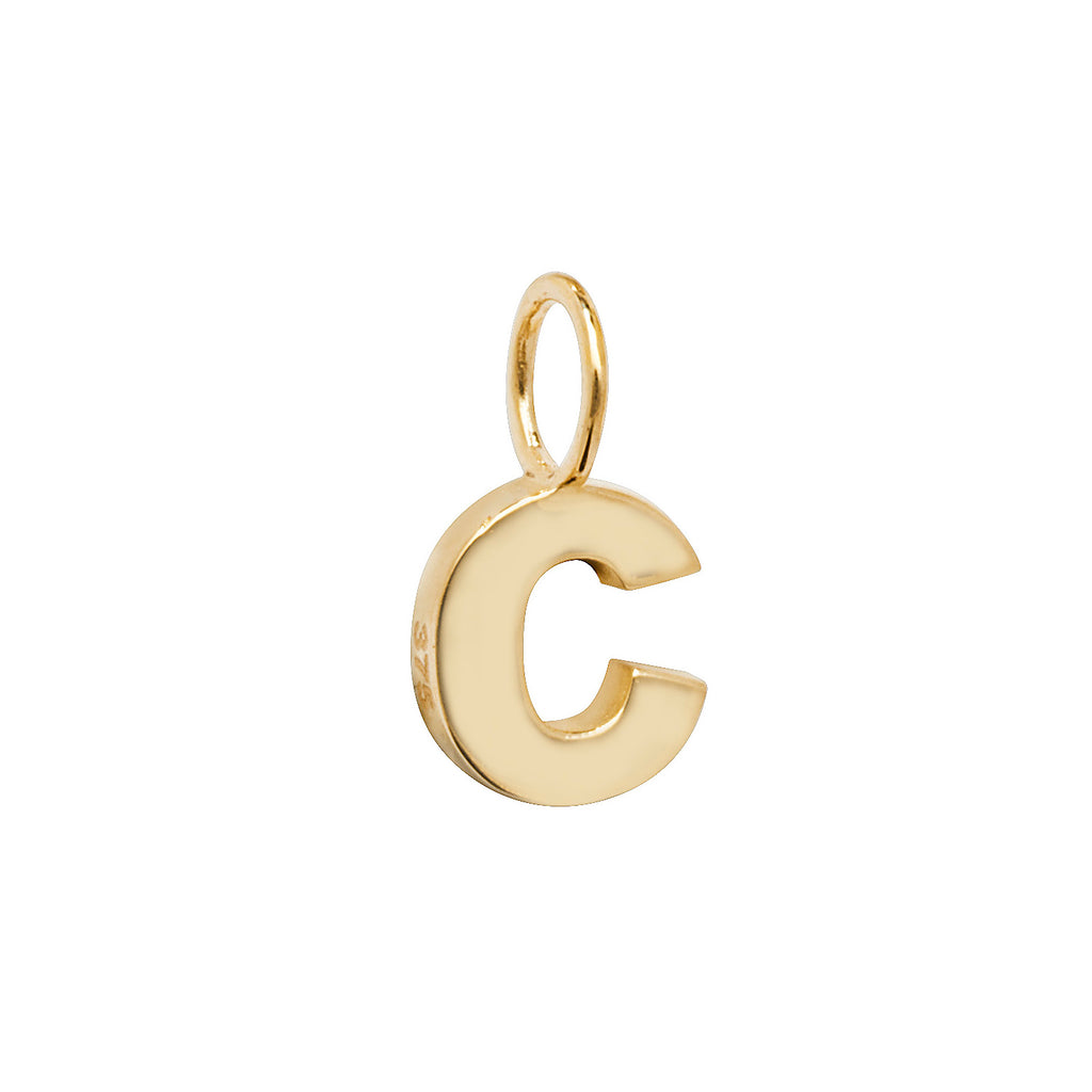 Gold Initial Charm Necklace