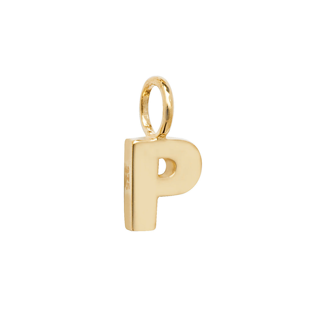 Gold Initial Charm Necklace