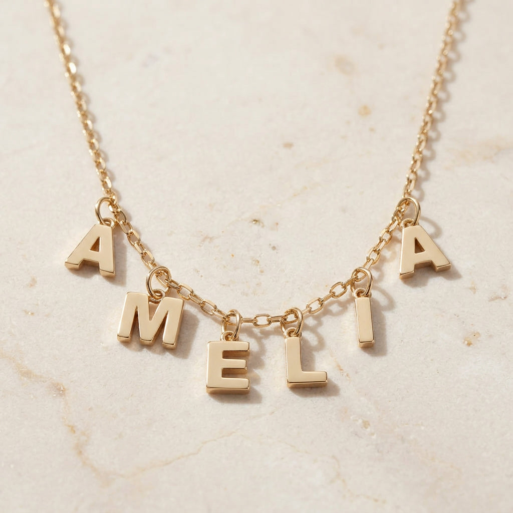 Custom Initial Charm Necklace