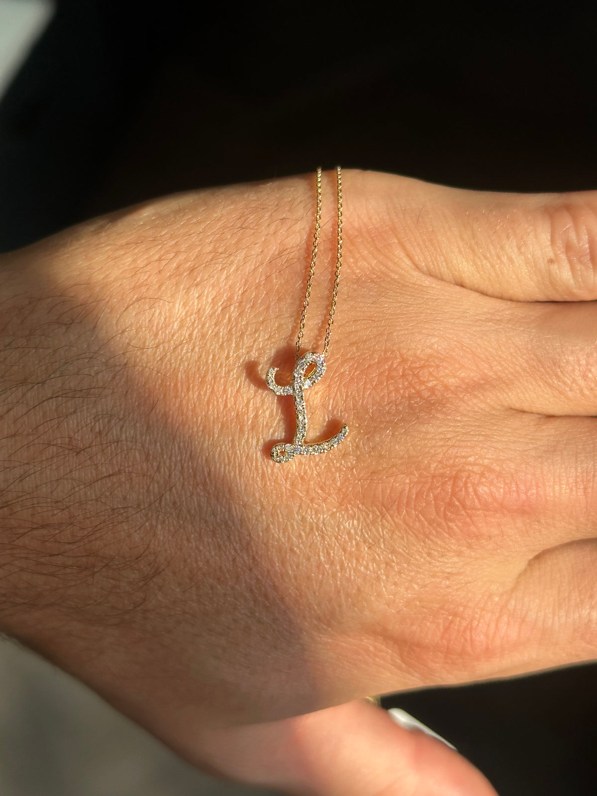 Yellow Gold Diamond Initial Pendant