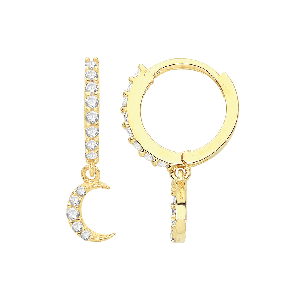 CZ Moon Drop Earring