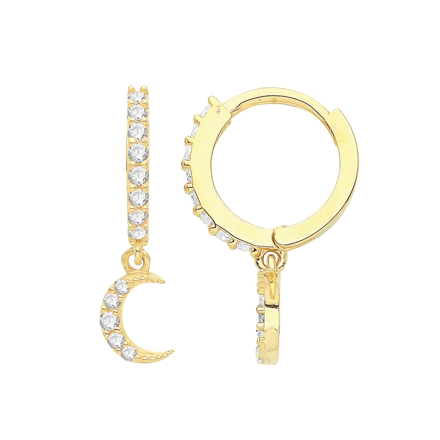 CZ Moon Drop Earring