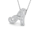 9ct white gold A initial pendant natural diamond