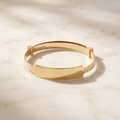 Baby ID Bangle Diagonal Cut Yellow Gold Style 1
