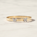 Baby Bangle Double Butterfly Yellow Gold