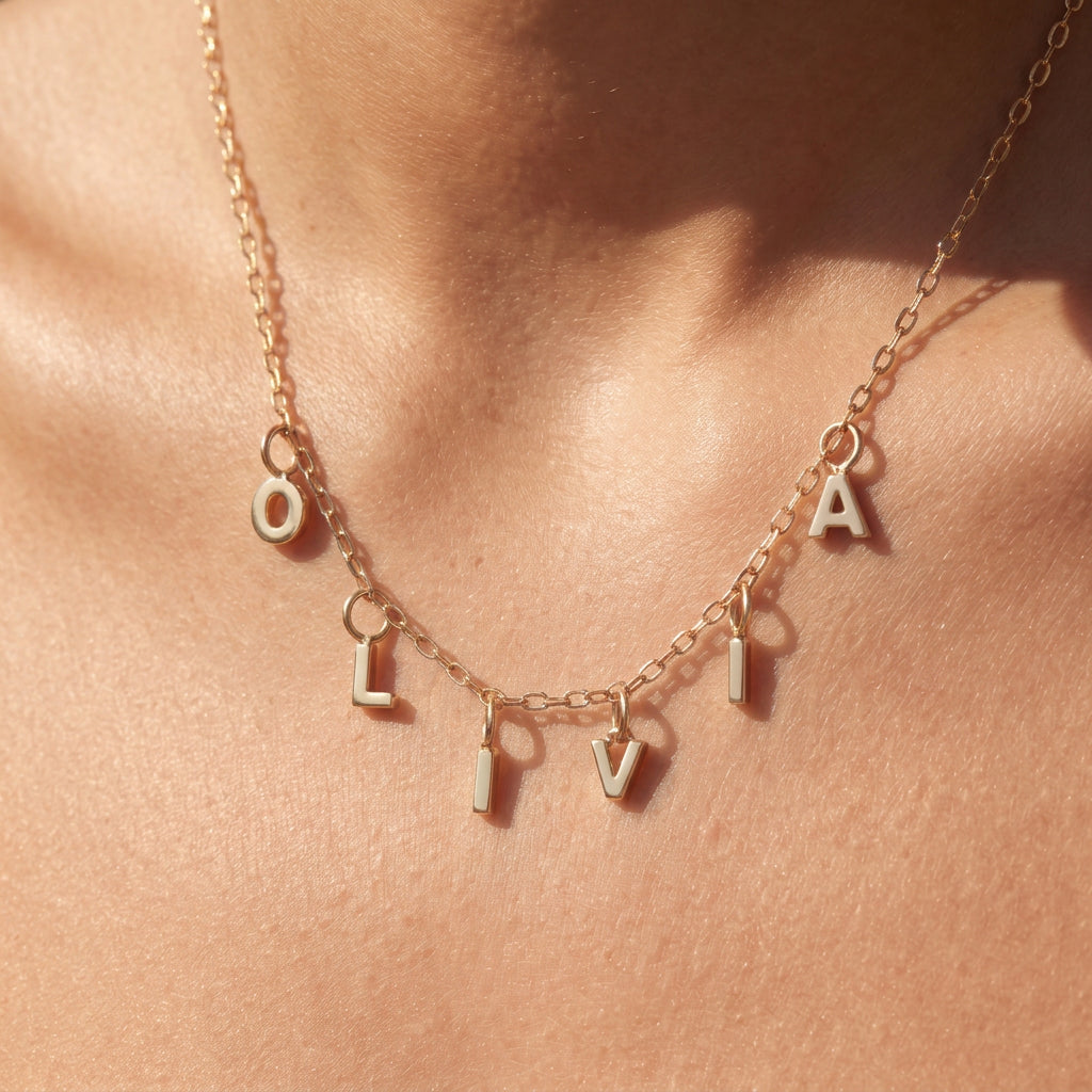Custom Initial Charm Necklace