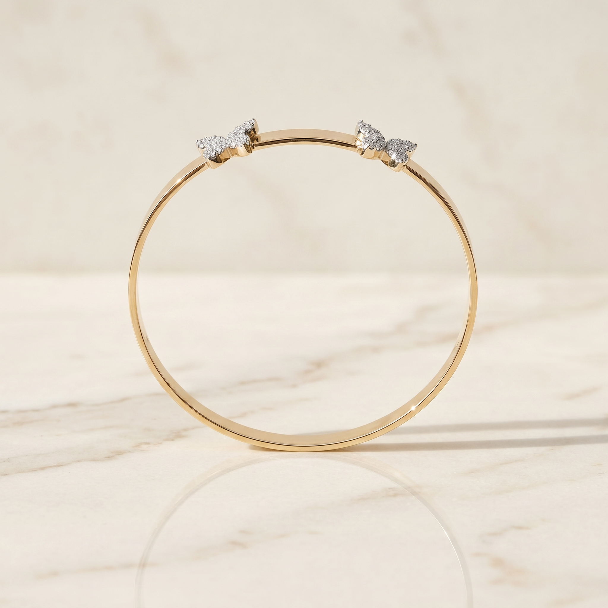 Baby Bangle Double Butterfly Yellow Gold
